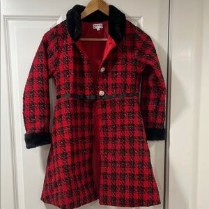 Red and Black Checkered holiday coat